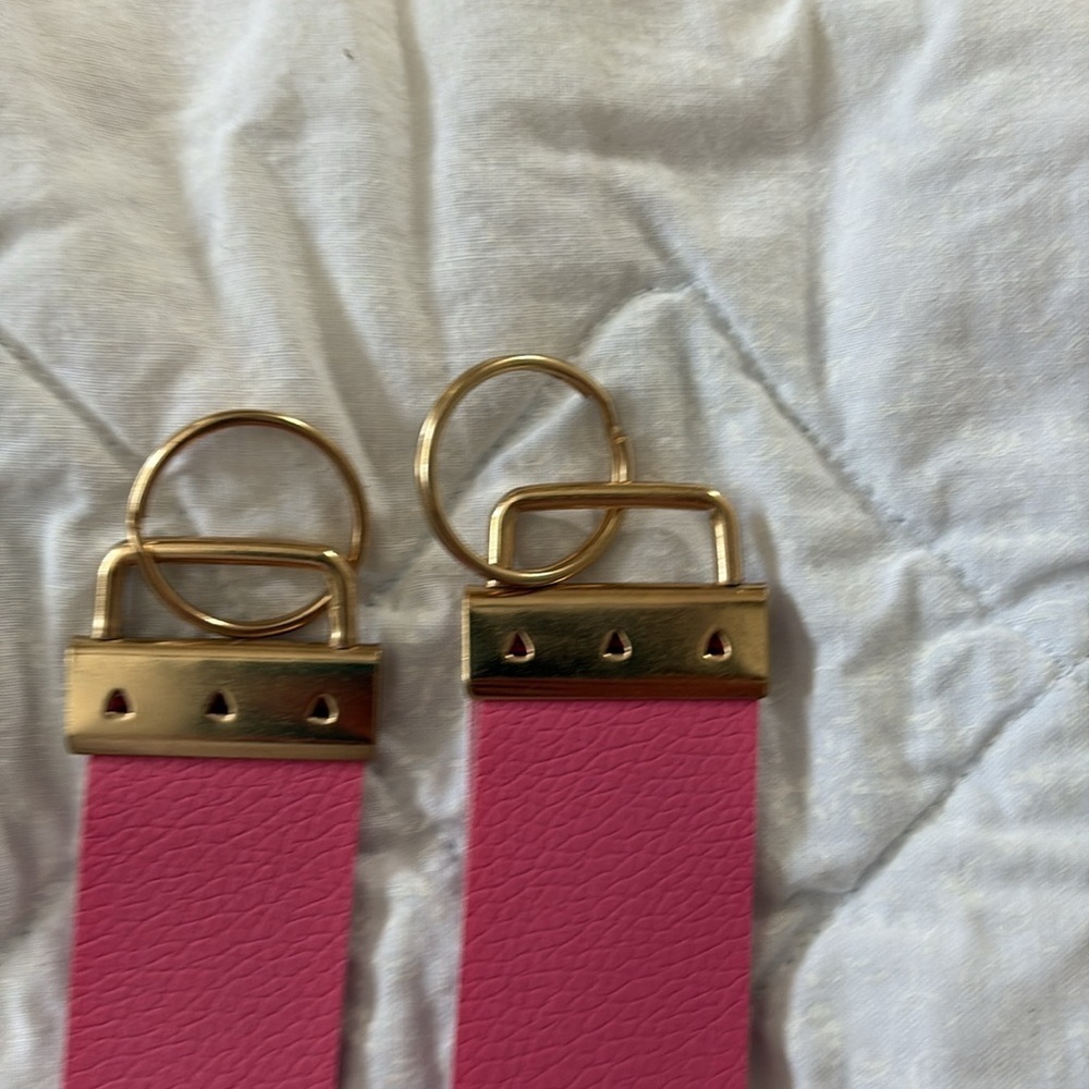 COPY - COPY - Hand crafted Elegant Gold vinyl Wristlet/ Keyfob Pair - Picture 2 of 2